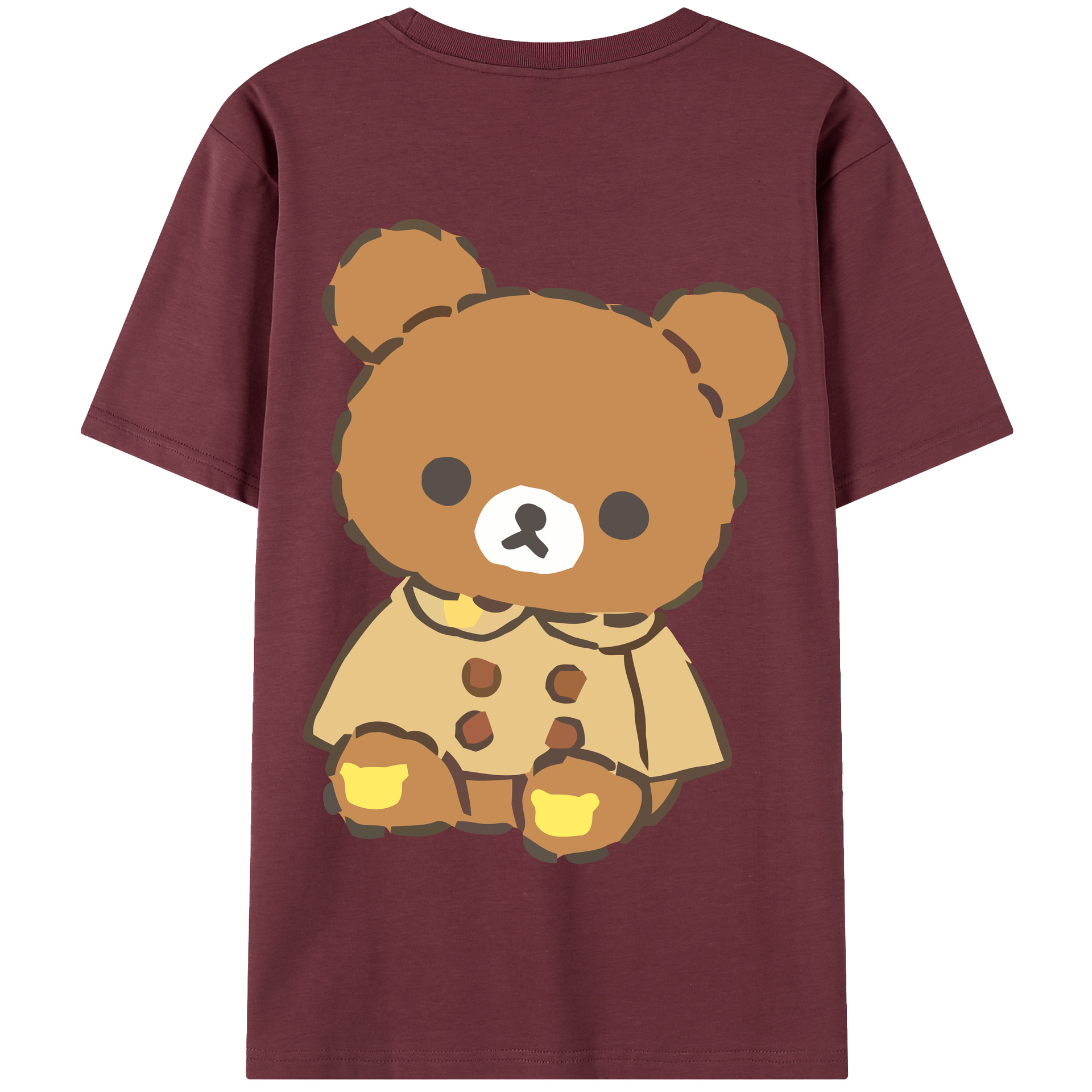 （画像用） リラックマ リラックマ キイロイトリ Rilakkuma Korilakkuma Kiiroitori 綿100％半袖Tシャツ（背面プリント）